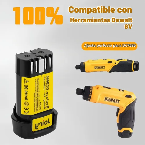 Vista 3 de Joiry Batería de repuesto de iones de litio de 8 V 2000 mAh con mayor seguridad y mayor tiempo de funcionamiento, compatible con herramientas 1 x
