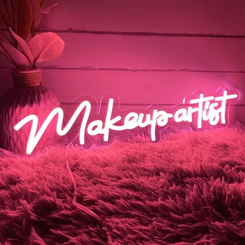 Vista 4 de Letrero de neón para artista de maquillaje para spa, sala de belleza, cejas de uñas, decoración LED de arte de pared para tiendas de negocios