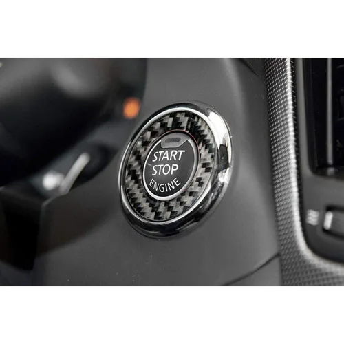 Vista 7 de Xotic Tech - Cubierta de anillo de botón de arranque de motor estilo fibra de carbono compatible con Infiniti Q50 Q60 2014-2019
