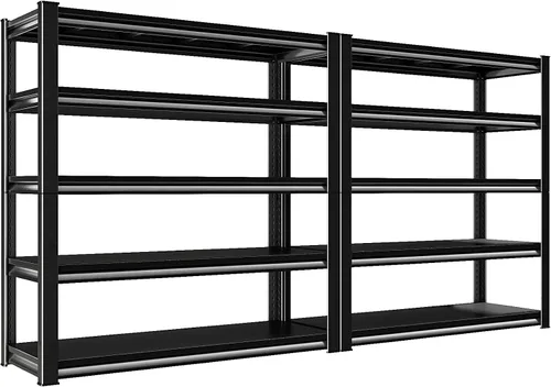 Vista 10 de Estantería de garaje de 3 niveles de 40 pulgadas de ancho, estantes de almacenamiento de garaje de 1500 libras, estantes de metal y estantes