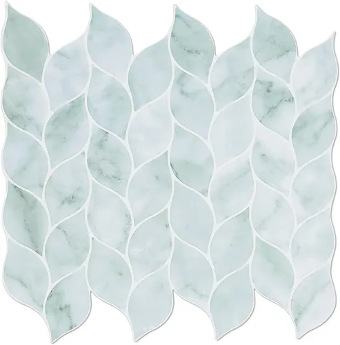Vista 15 de Tilingview 10 piezas de azulejos de vinilo con diseño de hojas para despegar y pegar para salpicadero de cocina, azulejos autoadhesivos premium
