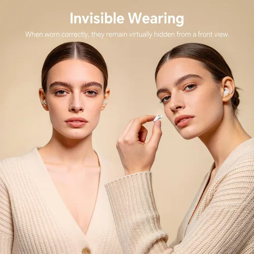 Vista 4 de Auriculares invisibles Bluetooth para dormir inalámbricos pequeños con cancelación de ruido, auriculares planos para dormir de lado, impermeables