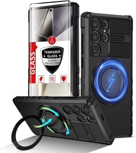 Vista 49 de Funda magnética para Samsung Galaxy Note 20 Ultra compatible con carga inalámbrica MagSafe, con 1 protector de pantalla, anillo de soporte integrado