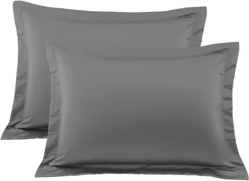 Vista 11 de Euro Sham Covers - Juego de 2 fundas de almohada de 24 x 24 pulgadas, color negro, 600 hilos, 100% algodón egipcio, paquete de 2 fundas de almohada