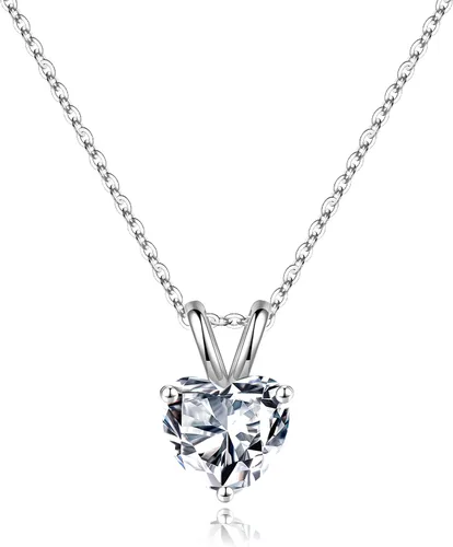 Vista 13 de SMILEST Dainty Heart Birthstone Necklace for Women, 925 Sterling Silver 01-enero-granate rojo