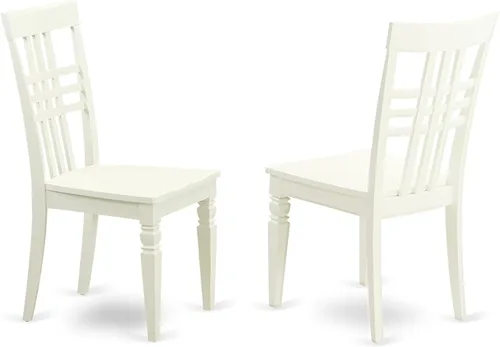 Vista 5 de East West Furniture LGC-LWH-W Sillas de comedor, lino blanco