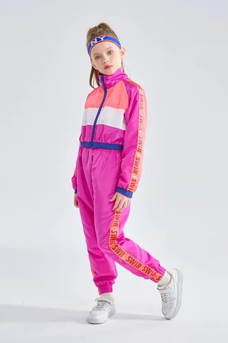 Vista 3 de Conjunto de ropa de baile para niñas, disfraz moderno de equipo de jazz de hip hop, conjuntos de ropa de baile para niñas