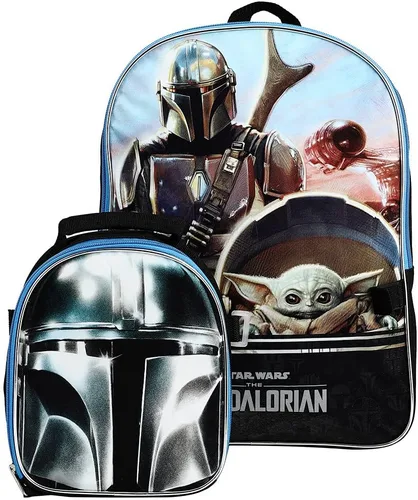 Vista 2 de Star Wars The MandalorianGrogu Baby Yoda Mochila con lonchera Negro osfa