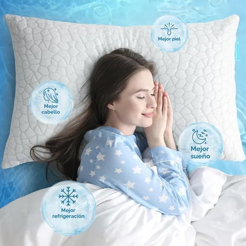 Vista 8 de SUPA MODERN Almohada refrescante de tamaño estándar, 1 paquete, almohadas de espuma viscoelástica trituradas CertiPUR-US, almohadas de cama frescas