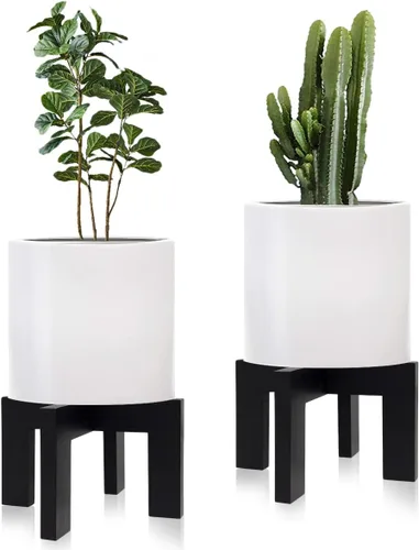 Vista 7 de hismocal Soporte de Madera para Plantas Interior/Exterior, Soporte Grande para Plantas, Soporte para Macetas Robusto y Estable, Se Adapta a