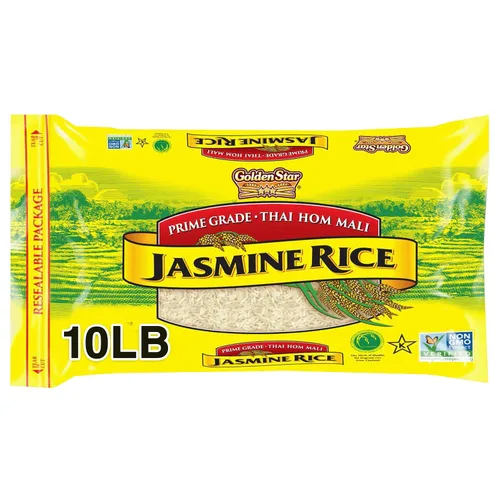Vista 7 de Golden Star Thai Hom Mali - Arroz jazmín blanco, bolsa de 2 libras