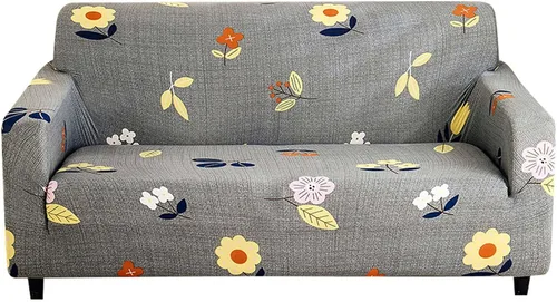 Vista 17 de MBROS Funda estampada para sofá, funda de sofá de tela elástica elástica, 1 pieza, antideslizante, universal, de elastano, protector de muebles