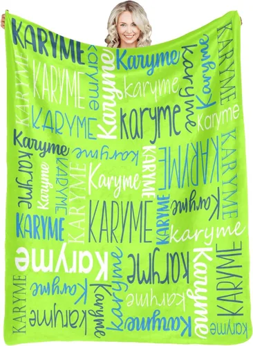 Vista 37 de Mantas personalizadas con nombres, regalos para bebés, niñas y niños, manta personalizada de vellón suave y sherpa con nombre para niños y adultos