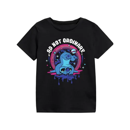 Vista 2 de Camiseta de Manga Corta Infantil Stitch So Not Ordinary Negro
