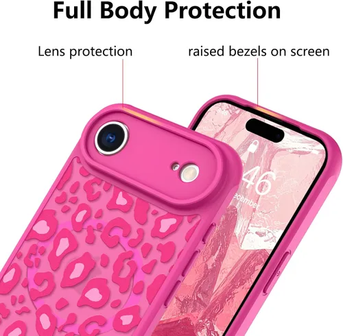 Vista 17 de KANGHAR - Funda compatible con iPhone 11, diseño de leopardo negro, textura de neumático antideslizante, a prueba de golpes, funda protectora