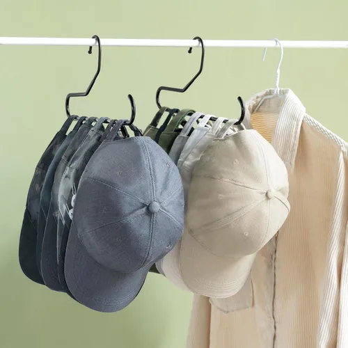 Vista 2 de Mkono Organizador de Sombreros para Gorras de Béisbol Perchero de Metal para Sombreros para Armario Juego de 2 Colgadores de Sombreros Soporte