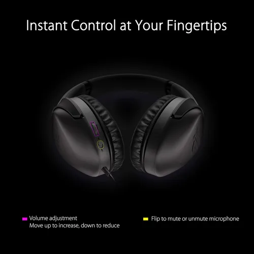 Vista 3 de ASUS ROG Strix Go Core Wired Gaming Headset 35mm Connector Lightweight Design Over-Ear Headphones for PC Mac Nintendo Switch and PS4 Black