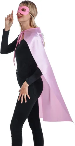 Vista 4 de Capas y máscaras de superhéroes para adultos, mujeres y hombres, capas de fiesta para construir el espíritu de equipo, 12 colores mezclados