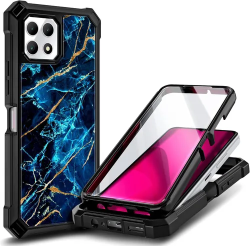 Vista 14 de NZND Funda para T-Mobile REVVL 6 5G / REVVL 6X 5G con [Protector de Pantalla Incorporado], Funda Bumper Protectora Rugosa Resistente a Golpes