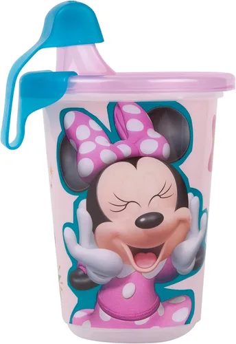 Vista 2 de The First Years Take & Toss - Vasos para sorber de Minnie Mouse de Disney, reutilizables con tapas, paquete de fiesta para niños con 2 tapas