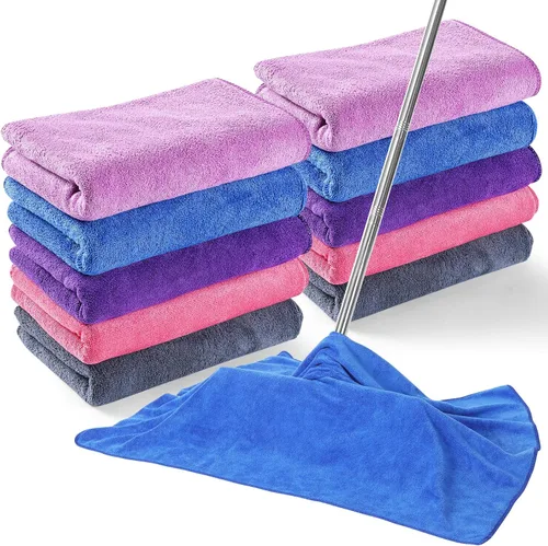 Vista 11 de SmoothNovelty 10 piezas de paño de limpieza de microfibra extra grande de 30" x 20" toalla de microfibra grande para piso reutilizable lavable sin