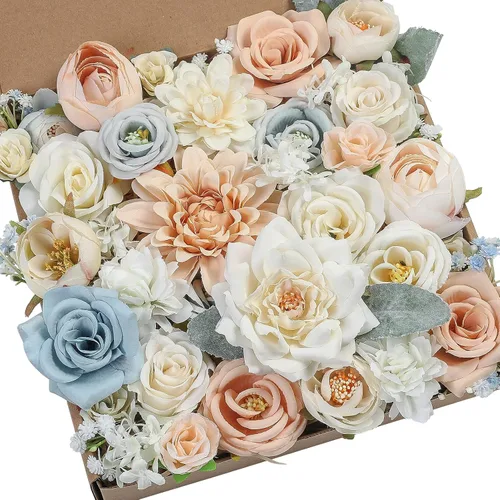 Vista 23 de Serra Flora Caja Combo de Flores Artificiales para Ramos de Boda DIY, Centros de Mesa, Arreglos, Despedida de Soltera, Fiesta, Decoraciones