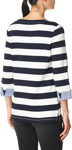 Vista 3 de Nautica Camisa de manga 34 con cuello barco para mujer 100% algodón