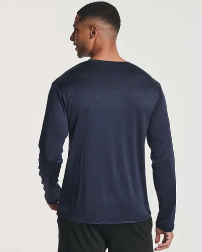Vista 3 de Real Essentials Paquete de 4 unidades camiseta de manga larga para hombre Dry Fit, disipa la humedad, protección solar FPU 50+ contra rayos