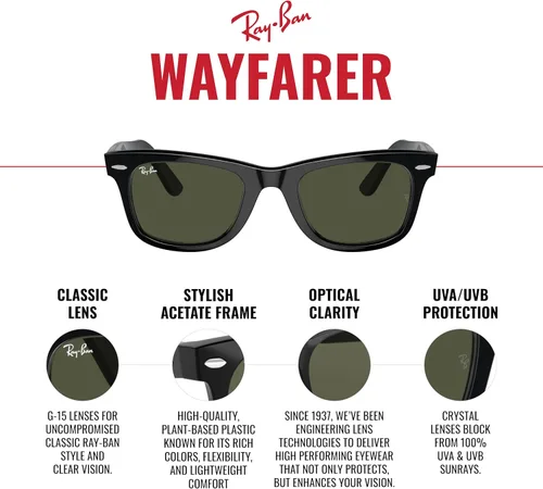 Vista 3 de Ray-Ban RB2140 Original Wayfarer Square Sunglasses