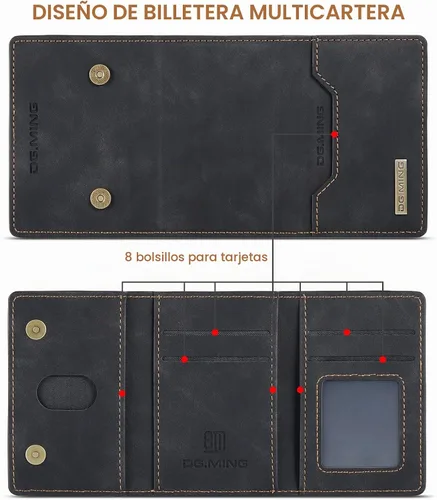 Vista 9 de Fundas de cuero tipo cartera para teléfono compatibles con iPhone 14 Pro Max con tarjetero para hombres de 6.7 pulgadas, contraportada desmontable 2