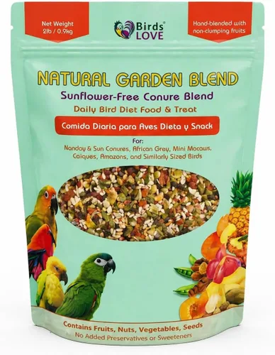 Vista 11 de Birds LOVE Natural Garden Blend - Alimento para pájaros pequeños, 2 libras, empaquetado a mano en Estados Unidos, mezcla natural con frutas