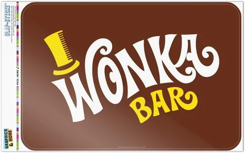 Vista 12 de GRAPHICS & MORE Willy Wonka and The Chocolate Factory Wonka Bar Logo Home Business Office Sign