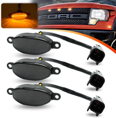 Vista 9 de Luces LED de Marcador Lateral para Ford F150 SVT Raptor Pick Up 2010-2014, Luces de Marcador Trasero/Trasera F150, Lente Ahumada Roja, Kits de Luz