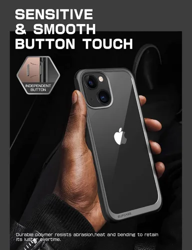 Vista 7 de SUPCASE Unicorn Beetle Style Series - Funda para iPhone 14 / iPhone 13, funda protectora híbrida delgada y transparente (negro)