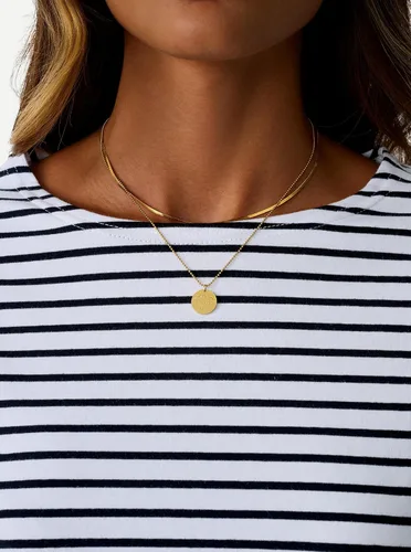 Vista 6 de LilyCoco Camisa de manga larga a rayas para mujer, cuello barco, camiseta de ajuste holgado Breton