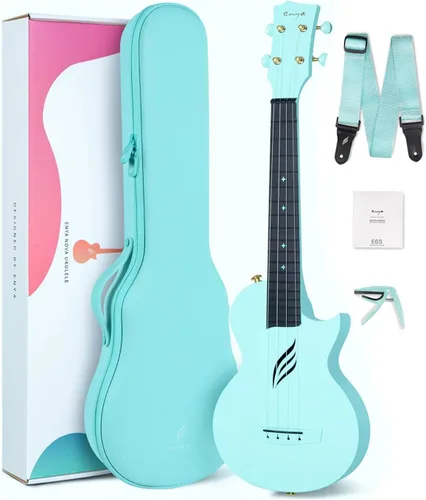 Vista 18 de Enya NOVA U MINI 21-Inch Carbon Fiber Soprano Travel Ukulele, Black Negro