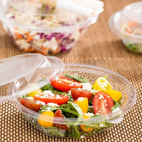 Vista 3 de Restaurantware Basic Nature - Recipientes de plástico desechables de 12 onzas, 500 cuencos de plástico para ensaladas, tapas se venden por separado