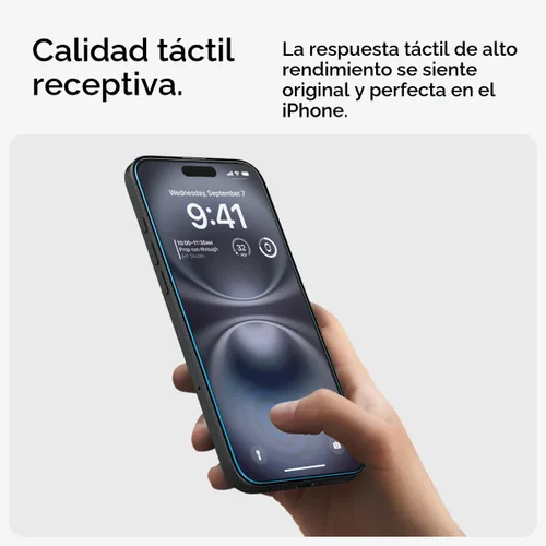 Vista 6 de Spigen GlasTR EZ FIT - Protector de pantalla para iPhone 16/15