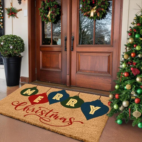 Vista 27 de LuxUrux Alfombra de Fibra de Coco de Bienvenida - Respaldo Extra Resistente, 17'' x 30'' Alfombra Natural para Puerta - Fácil de Limpiar, Hermoso