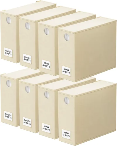 Vista 28 de SpaceAid Paquete de 3 Organizadores de Sábanas y Almacenamiento, Organizador de Armario de Ropa de Cama Plegable, Guardador de Juegos de Sábanas