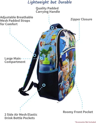 Vista 2 de Disney Toy Story 4 - Mochila escolar para niña (16.0 in), color azul