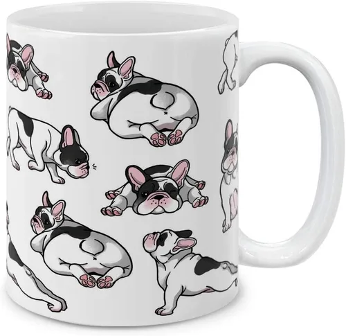 Vista 9 de MUGBREW Taza de café de cerámica con posturas divertidas de pastor australiano, 11 onzas Pastor australiano Posturas divertidas y juguetonas