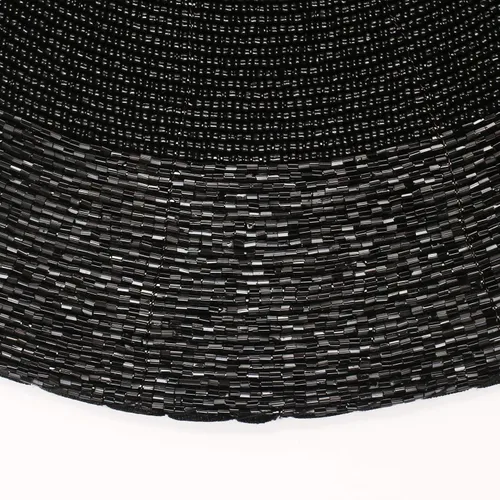 Vista 5 de Lightnpro - Juego de 4 manteles individuales redondos con cuentas negras, cargadores de mesa decorativos hechos a mano, elegantes manteles de mesa