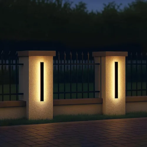 Vista 18 de Luces de pared modernas para exteriores de 39 pulgadas, 2700 K-6500 K, aplique de pared al aire libre regulable seleccionable con control remoto