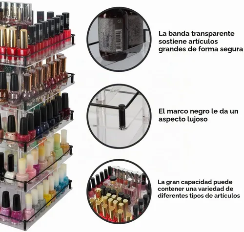 Vista 3 de MK302 – Acrílico Nail Polish Rotating Display Rack