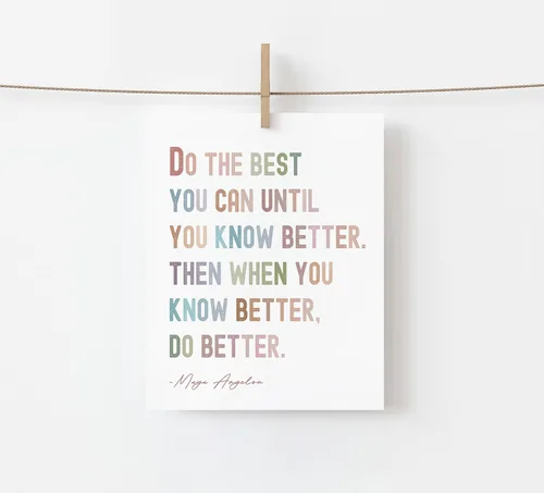 Vista 3 de Decoración de pared motivacional, cita maya para niños, cita de afirmaciones, arte de pared de oficina, regalo de aliento – póster inspirador