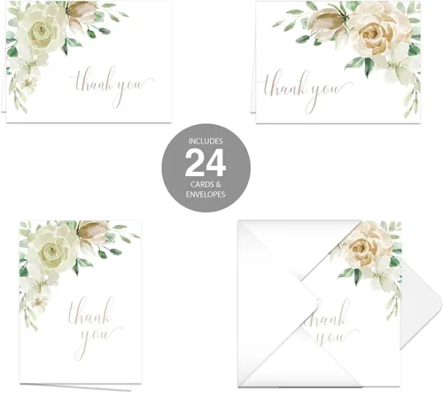Vista 13 de Boho Spirit tarjeta de agradecimiento surtidas – Set de 36 interior en blanco – 6 Diseños interior en blanco – de tarjetas con sobres blancos