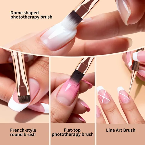 Vista 9 de Builder Gel Brush - Pinceles de uñas para Polygel, 2 piezas de doble punta