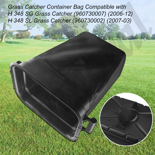 Vista 3 de Fennoral 532400226 400226 - Recipiente para ensacésped compatible con cortacésped Husqvarna AYP Dixon G483ST, RZ30, RZ3016, reemplaza