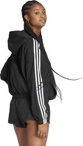 Vista 2 de adidas Cortavientos tejido Essentials de 3 rayas para mujer